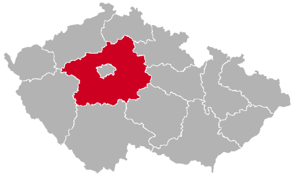 Central Bohemian Region on the Map