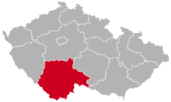 South Bohemian Region on the Map