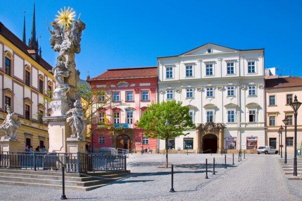 St.Trinity Column at Zelny trh square in Brno, Moravia Czech Republic