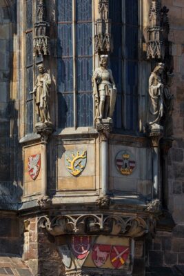 Detail of the Old Town City Hall in Prague, Czechia