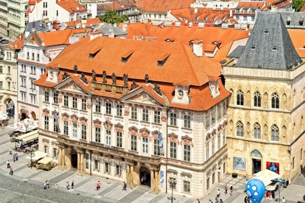 The Kinský Palace (National Gallery) and the Stone Bell House, Old Town Square, Prague, Czechia