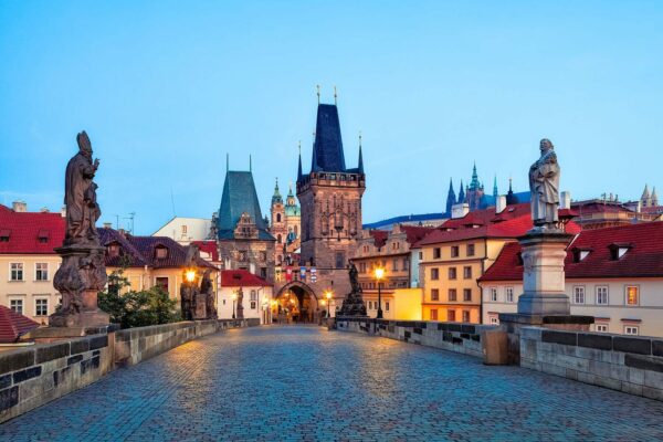 Charles Bridge in Prague at Dawn, Czechia