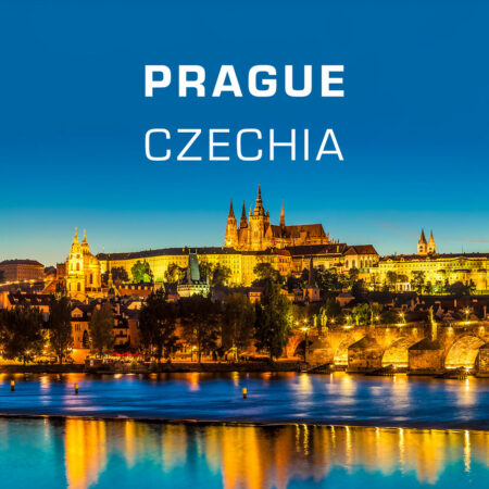 Fridge Magnets - Prague Skyline with the castle and Charles Bridge at Night, Czechia