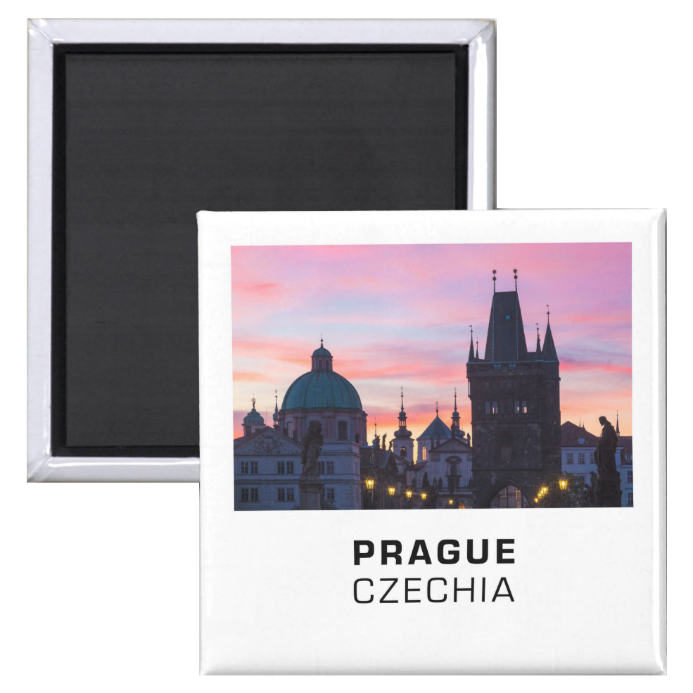 Fridge Magnets - Prague 012C - Sunrise on Charles Bridge