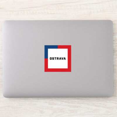 Stickers - The name of the city of Ostrava surrounded by the colors of the Czech flag