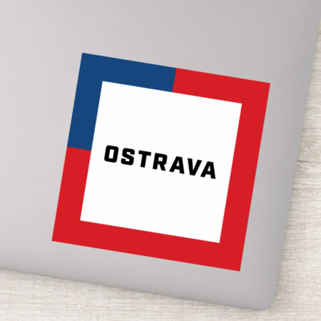 Stickers - The name of the city of Ostrava surrounded by the colors of the Czech flag