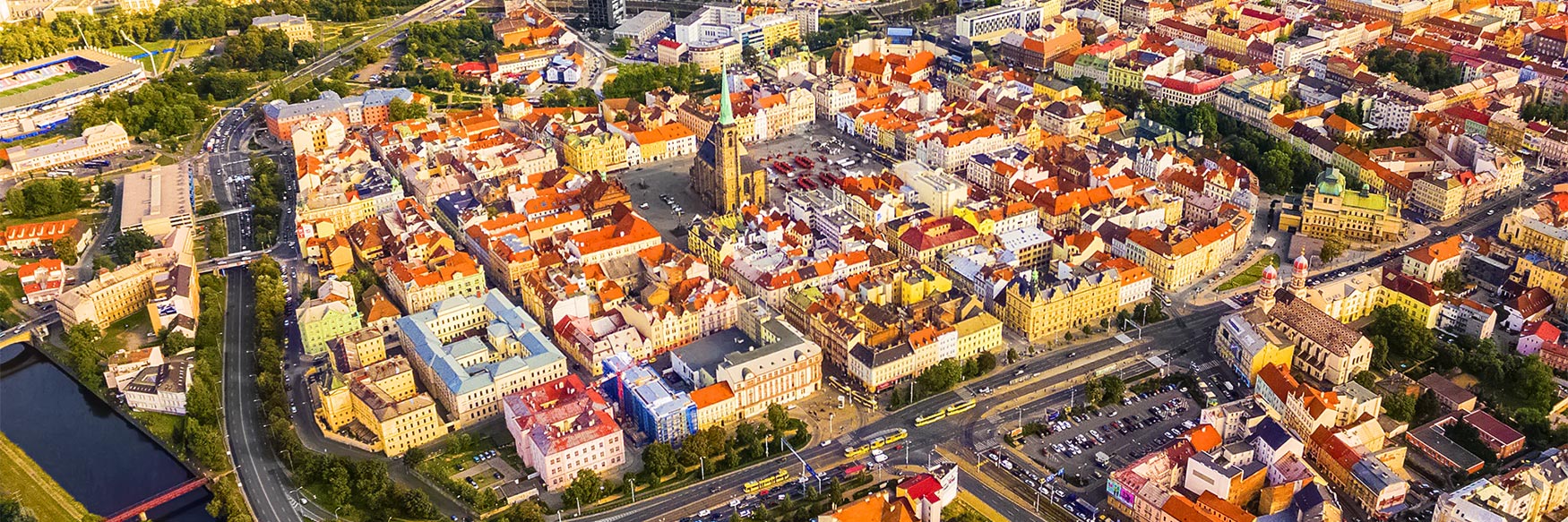 Aerial View of Pilsen (Plzeň)