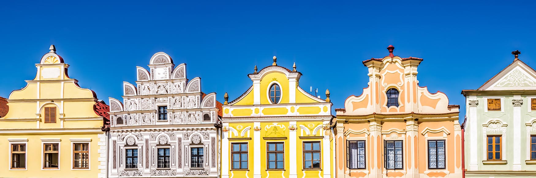 Cityscape of Telč, Vysočina, Czechia