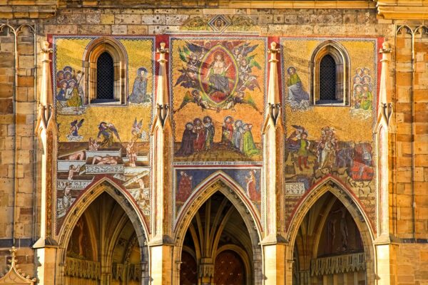 Facade of St. Vitus Cathedral, Prague, Czechia