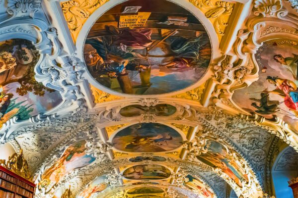 Ceiling of the Library in Strahov Monastery, Prague, Czechia